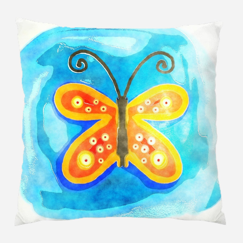 Coussin watercolour Muskego, Microsuède, Intérieur