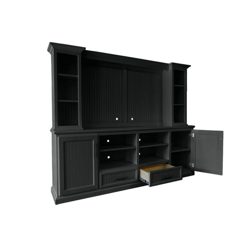 Unfinished Entertainment Center for TVs up to 55", Iron Ore, 76" H x 82.5" W x 12.75" D
