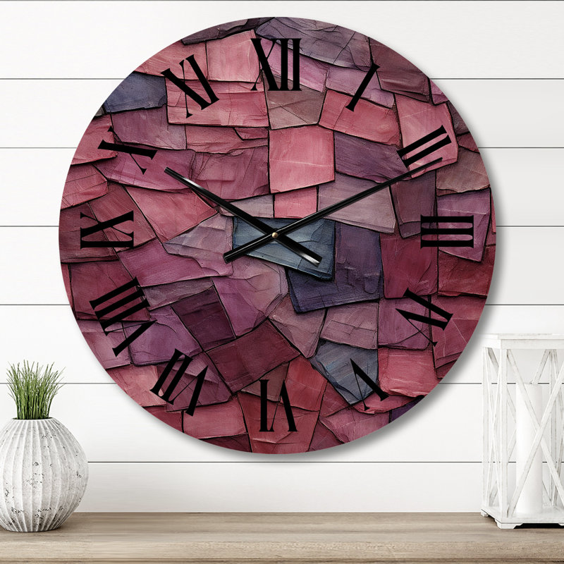 Horloge murale en bois massif Tamsin, Moyenne