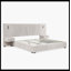 Structure de lit tapissier très grand avec tissu en chenille avec motif plissé, lit plateforme très grand avec tête de lit, cadre solide et table de chevet. Pas besoin de sommier tapissier - beige-1047424802-1047424800