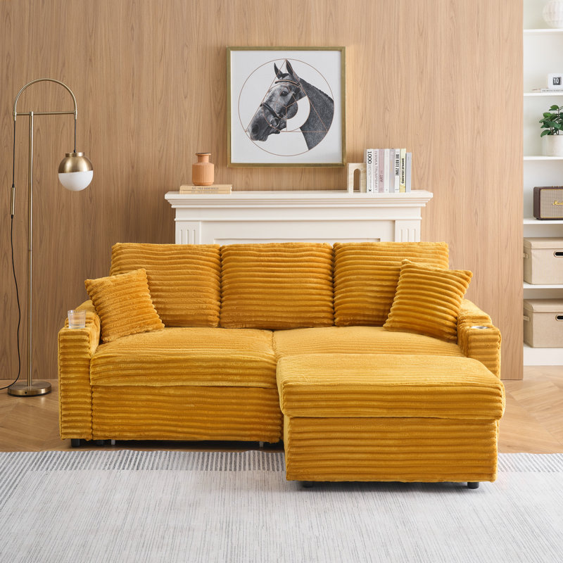 Versatile Foldable Sofa with Cup Holders and Storage Function for Home