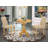 3 Piece Dining Set for Small Spaces Contains a Round Wooden Table with Pedestal and 2 Light Tan Linen Fabric Parson Chairs, Oak-466109549-533055315