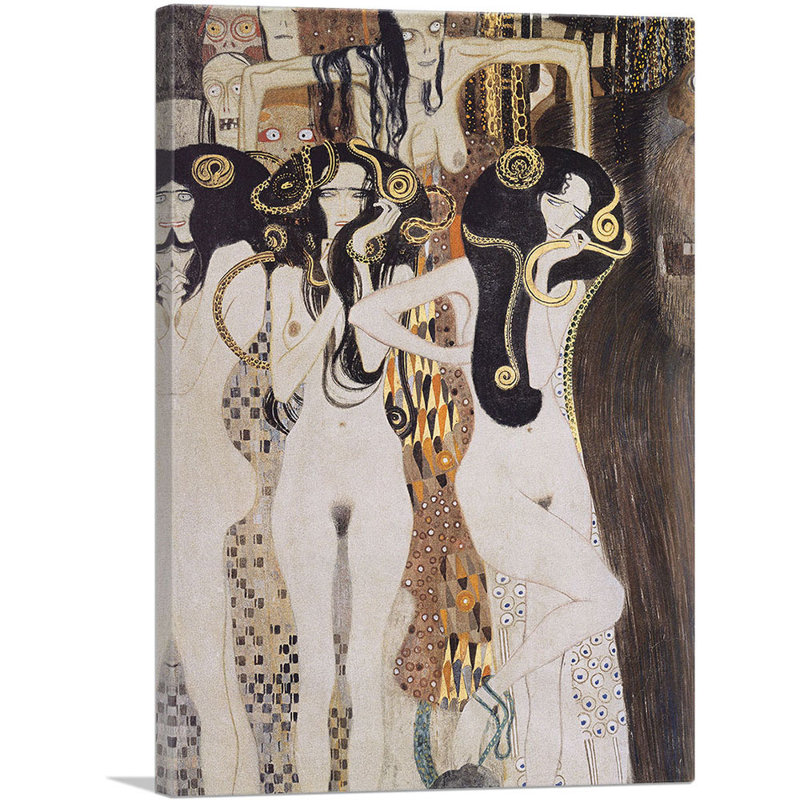«The Gorgons and Typheus 1902» par Gustav Klimt, reproduction d'art sur toile tendue, H 26 po x l 18 po x P 0,75 po
