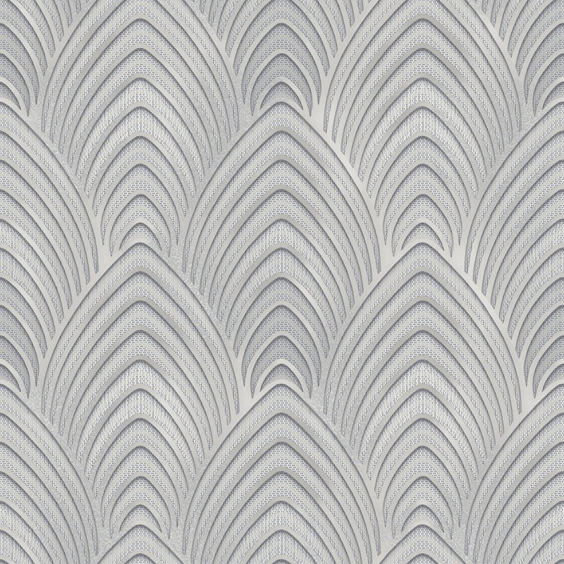 Orquidia Galerie Utopia Geometric Arch Array Lustre Finish Wallpaper Roll 10m x 53cm, Silver