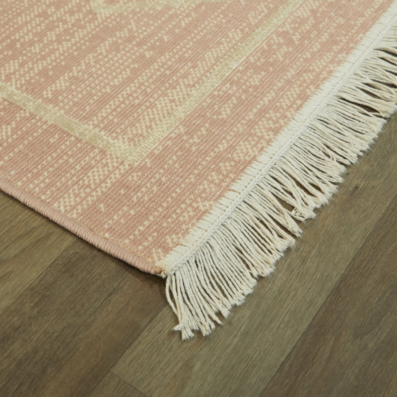 Tapis géométrique recyclé, Rectangle 7 pi 10 po x 10 pi