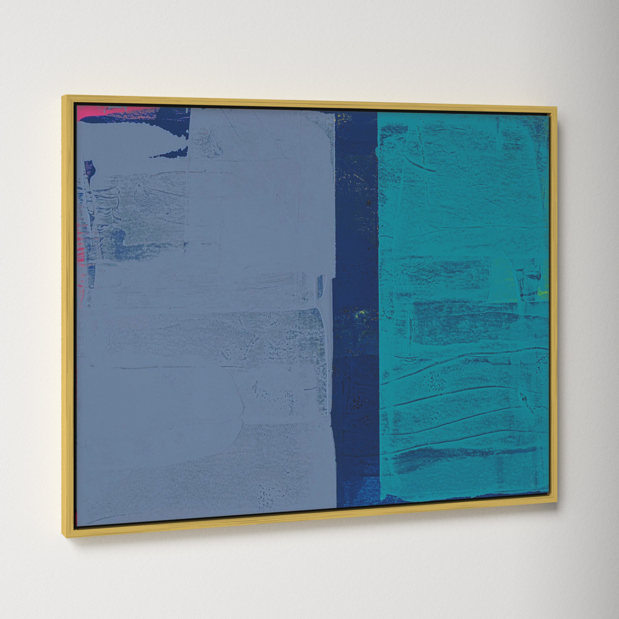 Bold In Blue 2 by Andrea Stokes, Gold Framed, 20" H x 25" W x 1.38" D