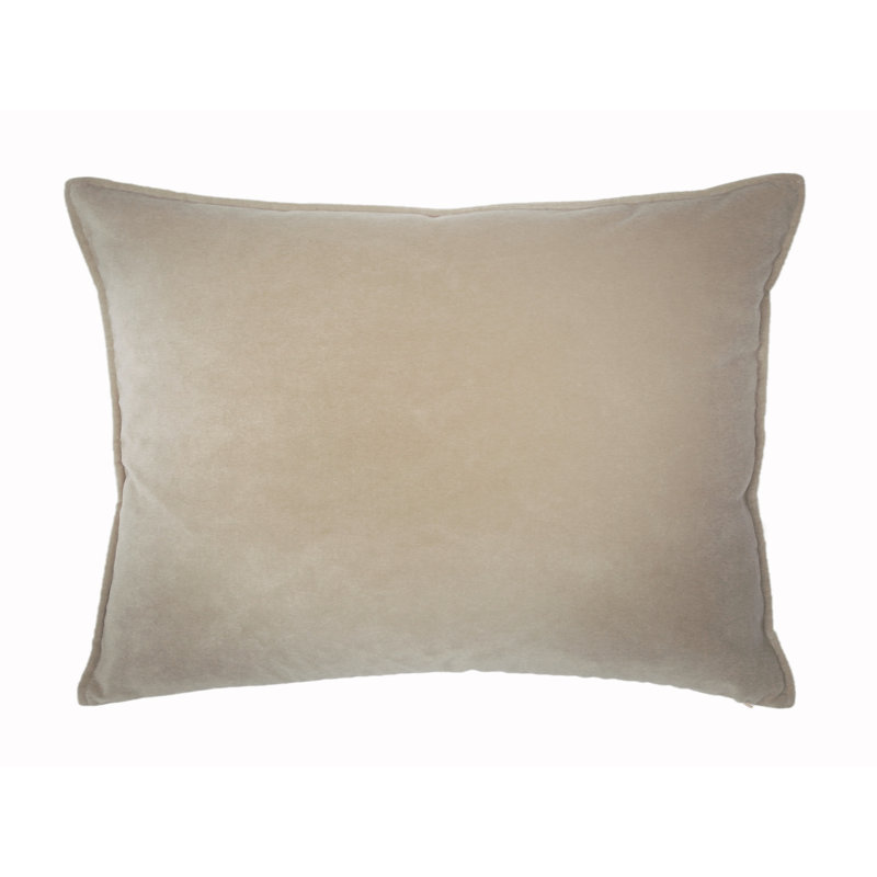 Franklin Washable Velvet Square Pillow Cover & Insert , Stone, 26"H x 35"W