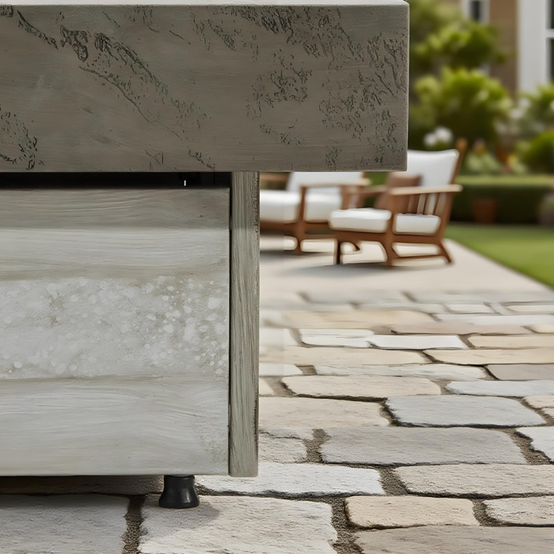 Table de foyer d'extérieur, table rectangulaire 48 x 24 pouces, table de foyer au propane de 50000 BTU pour ensemble de patio, deux options de hauteur