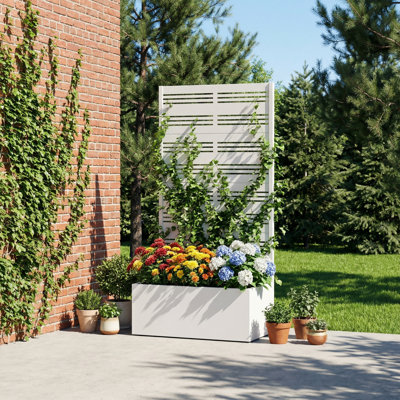 Metal Planter Box with Trellis without Wheels