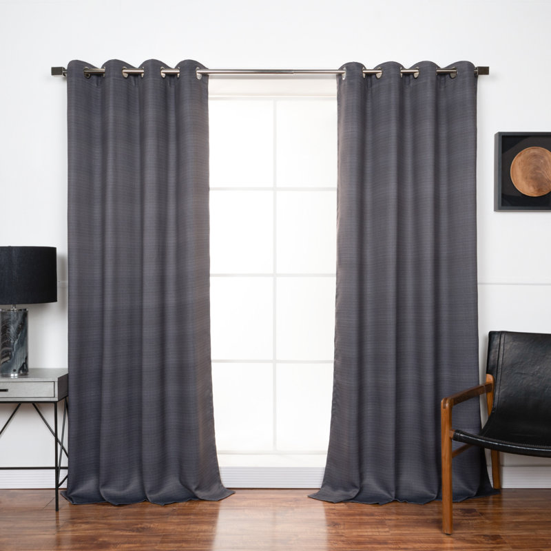 Paire de rideaux obscurcissant en polyester Zandre, Gris foncé, L 52 po x L 84 po