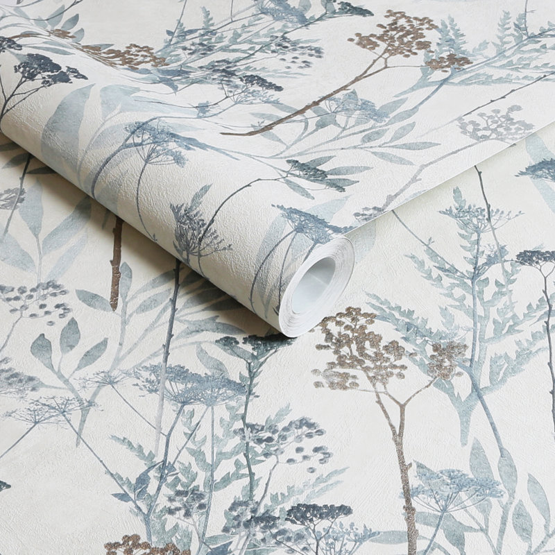 Papier peint solstice doré, Bleu clair