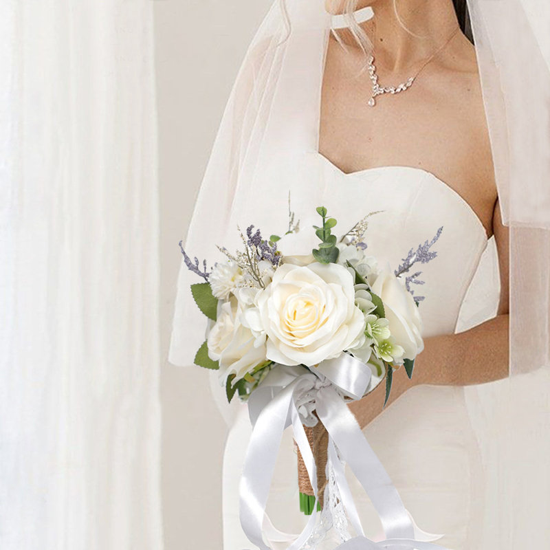 Bouquet de mariage blanc pour demoiselles d'honneur