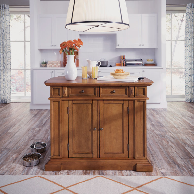 Seddon 49.75'' Wide Kitchen Island, Cottage Oak