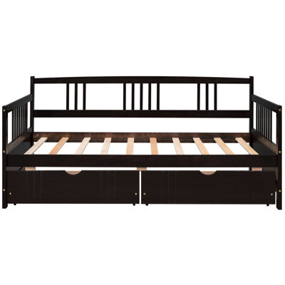 Lit de jour simple avec fabrication en bois stable et tiroirs - Assure des combinaisons de tiroirs de rangement solides pour un espace de chambre à coucher pratique