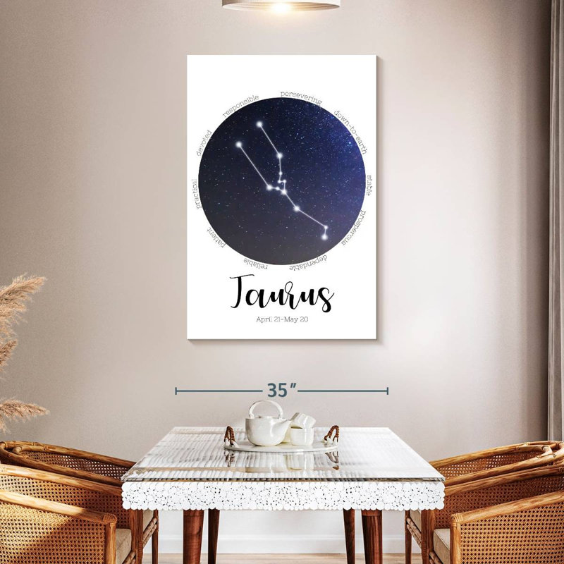 Adella Taurus Zodiac Constellation, 48" H x 32" W