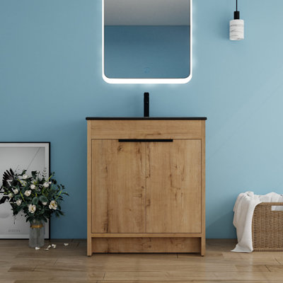 Meuble-lavabo simple 30 po avec plateau en céramique Diandrea
