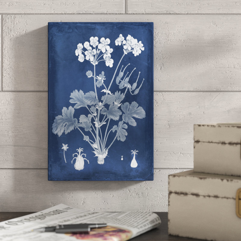 Botanical In Indigo III by Vision Studio - Painting on Canvas, 30cm H x 20cm W, Paper Print