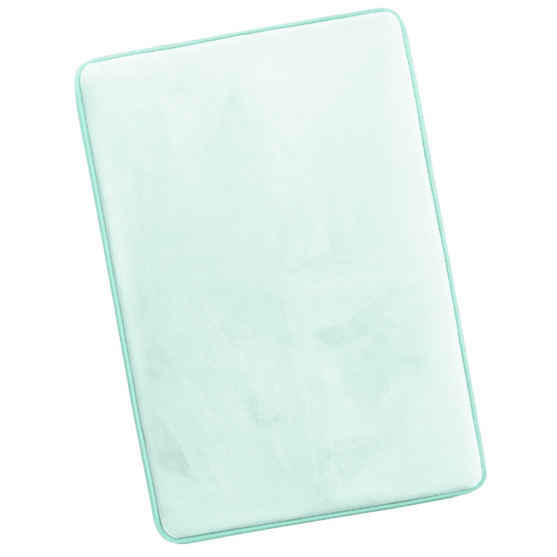 Tapis de bain en mousse viscoélastique ultra-doux avec envers antidérapant en PVC, Noir, Petit: L 24 po x l 17 po