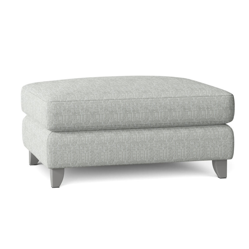 Monterey Outdoor Ottoman with Cushion, Lt Grey Chenille Woven Stripe 6023-010