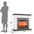 Abiud 44" Electric Fireplace w/ Mantel, Dancing Flame Effect & Stacked Stone Surround，white&brown-742423293