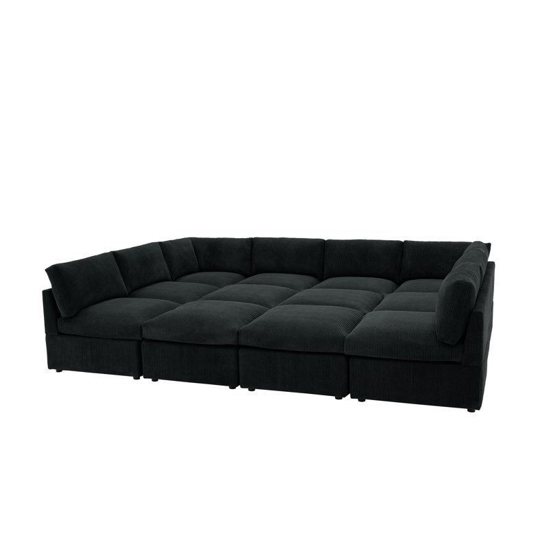 Grand ensemble modulaire Middleton en velours côtelé, Black