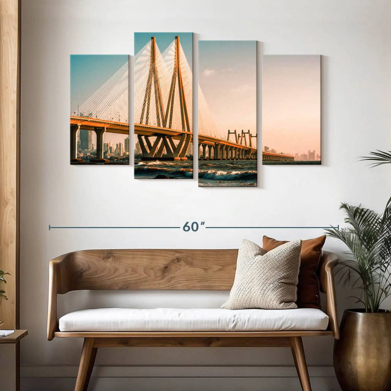 Lilie Bandra-Worli Sea Link au crépuscule