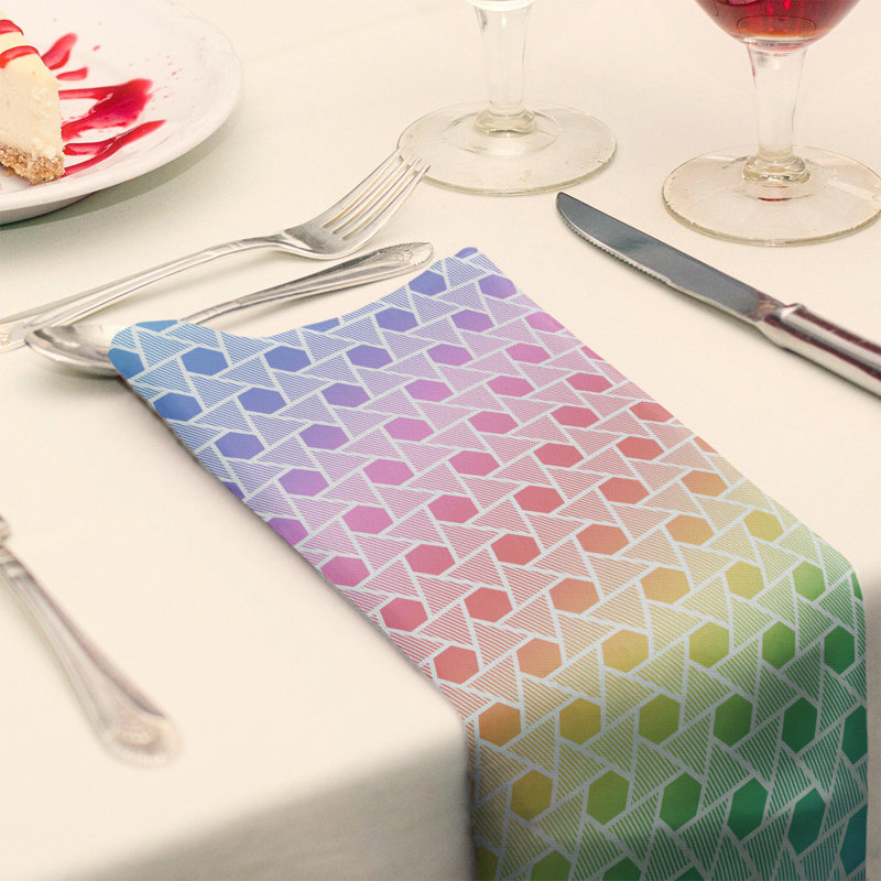 Mcguigan Polyester Geometric Square Napkin, Rainbow, 22 H x 22 W x 0.1" D, Cotton