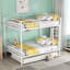Full Over Full Metal Bunk Bed with Trundle, Chrome Finish, Space-Saving Design for Kids and Teens-1671570750