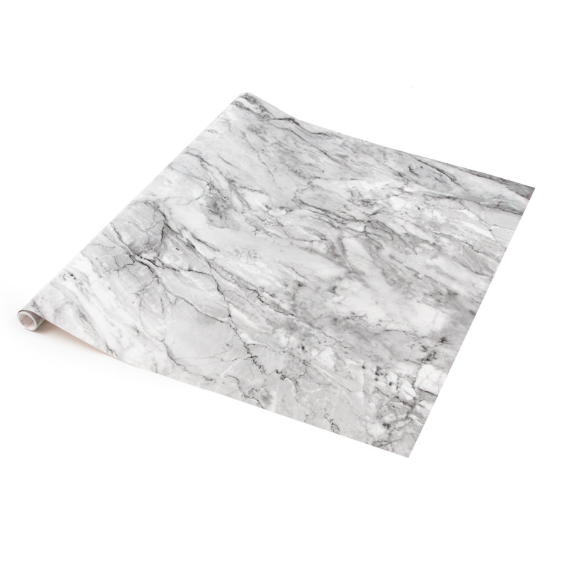 Neace 2m x 67.5cm Peel & Stick Wallpaper Roll, Marble Romeo Grey