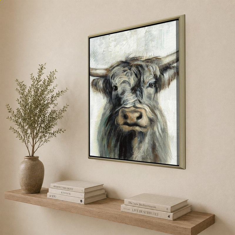 Vache Highland, Champagne, H 44 po x l 34 po