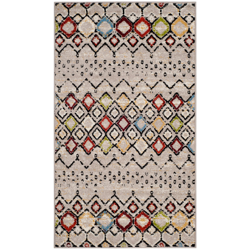 Aird Performance Southwestern Rug, Rectangle 2'3" x 4', Dark Gray/Light Gray