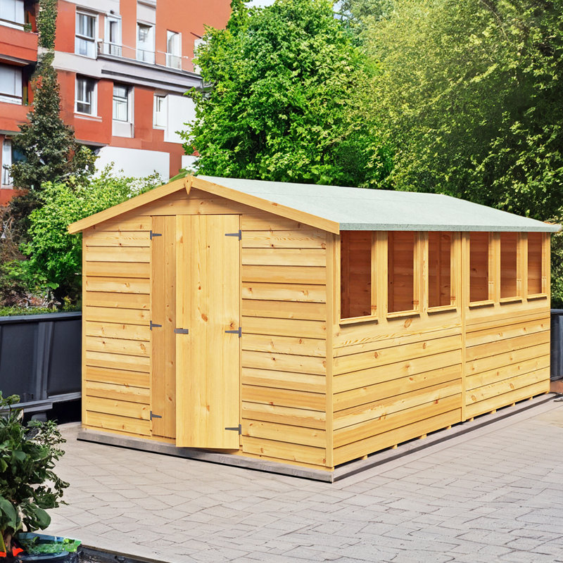 Garden Value 8 Ft. W x 12 Ft. D Overlap Apex Shed, Yes