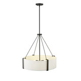 Millennium Lighting Telfar 3 Light Pendant Light with White Fabric Shade