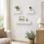 Tablette flottante blanche avec supports invisibles, présentoir mural, pour la chambre à coucher du salon