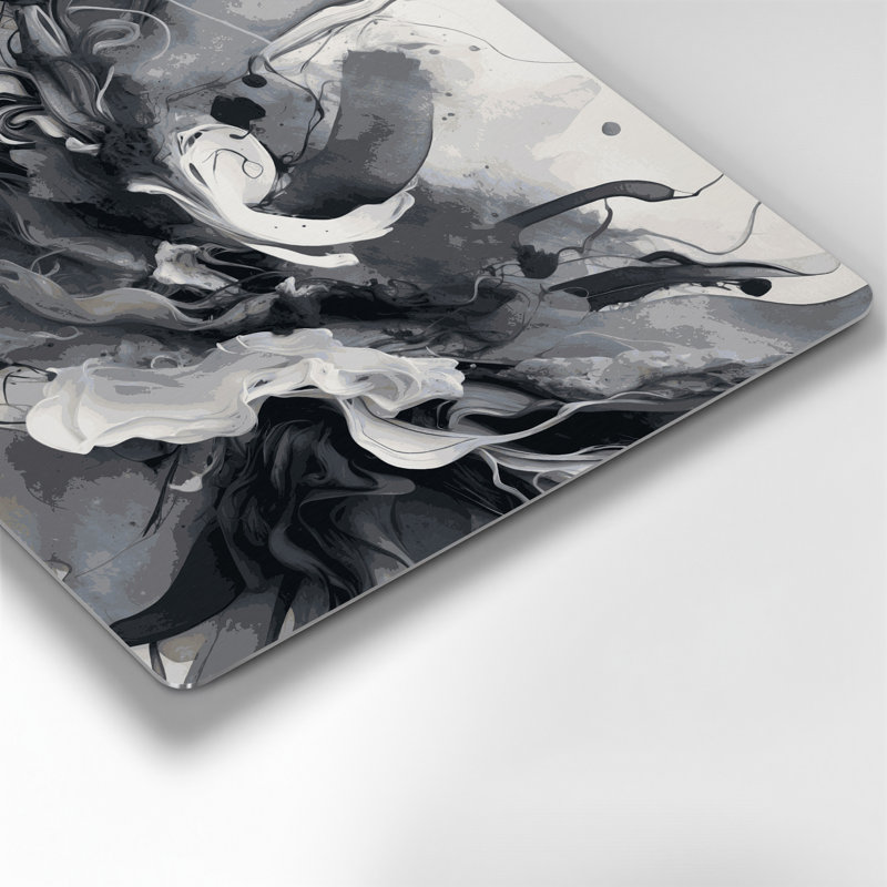 Aquarelle abstraite 21, art mural gris en métal, 16" H x 16" W