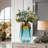 Hand Blown Glass Flower vases Unique Glass fashionable vases Wide Mouth vases  Modern Art Deco Glass vases for Home Living Room Office Table centerpieces Bookshelves and Wedding Decorations