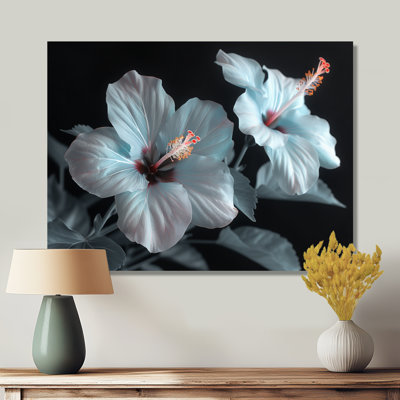 Hibiscus blanc et rose transparent - art mural hibiscus
