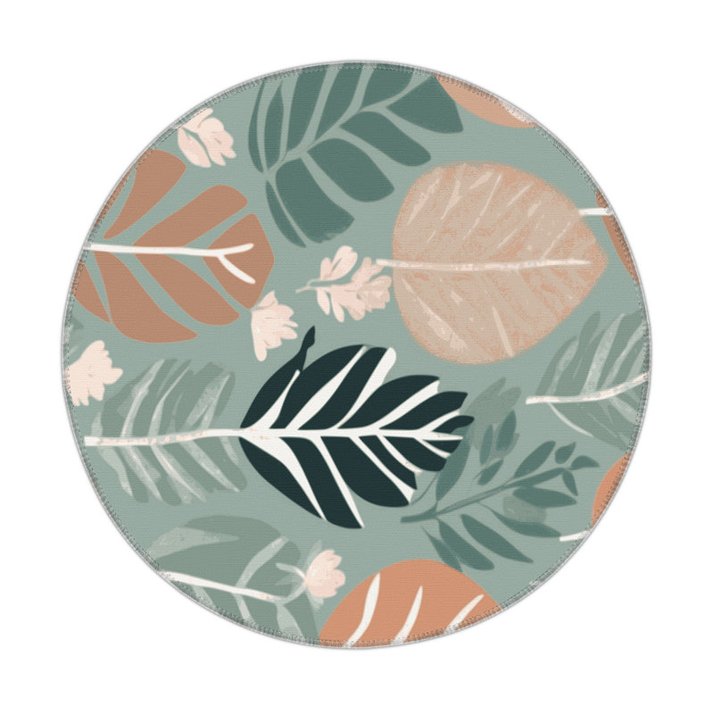Woodland Essence Indoor And Outdoor Area Rug, Round 5'