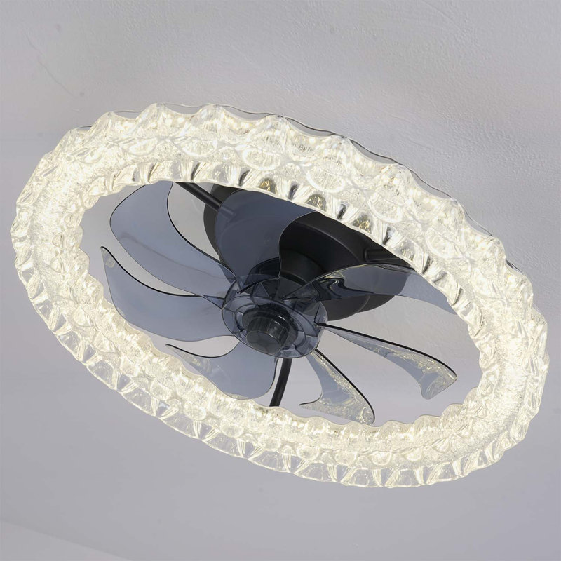 Ventilateurs de plafond Galaxy avec lumière DEL, télécommande, intensité variable 3000-6500K, 6 vitesses, moteur à courant continu silencieux pour les espaces de vie modernes - noir mat