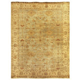 Antique Weave Oushak Wool Oriental Area Rug in Light Green/Beige/Brown/Ivory