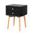 Alexander Side Table,Bedside Table with 2 Drawers and Rubber Wood Legs, Mid-Century Modern Storage Cabinet for Bedroom Living Room-329415636