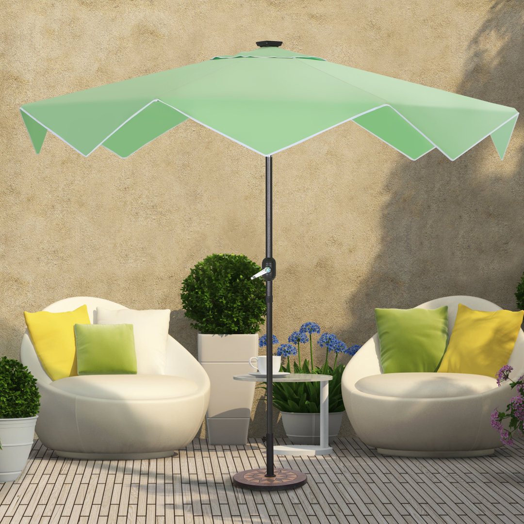 Lakiah 120'' Lighted Tilt Market Umbrella Arlmont & Co. Fabric 