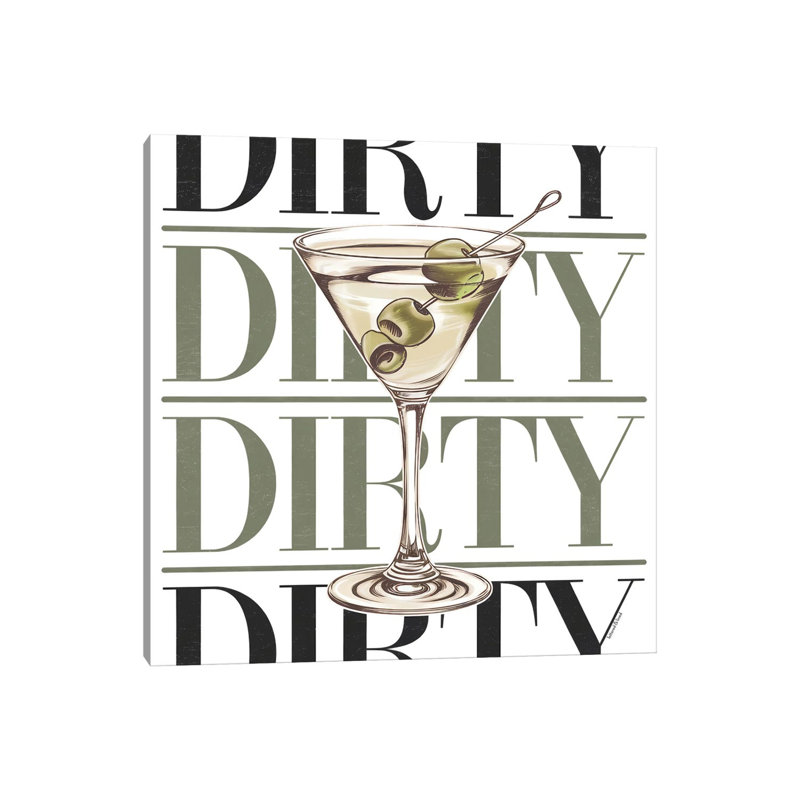 «Dirty Martini Glass», reproduction d'art sur toile tendue, 12" x 12", Gallery Wrapped Canvas, No Frame