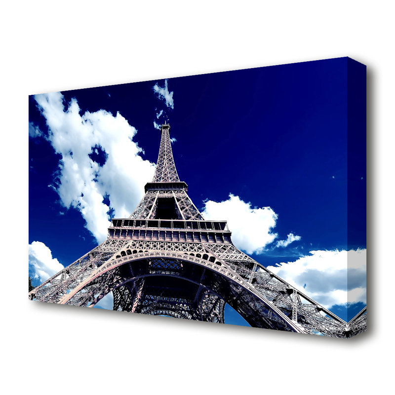 Eiffel Tower Bottom Up View - Wrapped Canvas Print, 35.6 cm H x 50.8 cm W