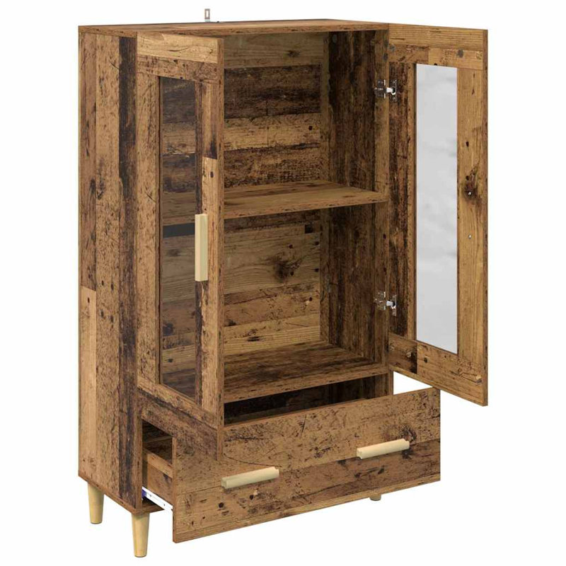  Highboard Black Oak 70 X 31 X 115 Cm Engineered Wood, Old Wood