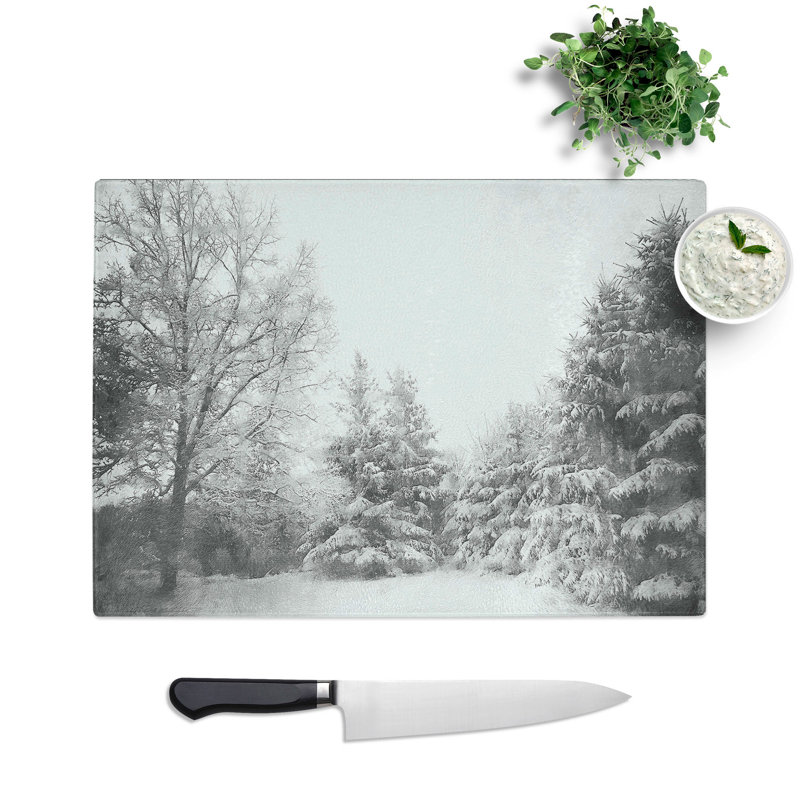 Winter Forest Vol.1 Painting Chopping Board, 0.4cm H x 28.5cm W x 39cm L