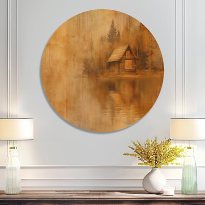 Bacus II - Décoration murale ronde en bois Nature
