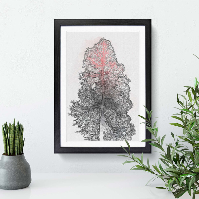 Colour of the Tree in Abstract - Picture Frame Graphic Art Print, 87cm H x 62cm W x 2cm D, Black Framed