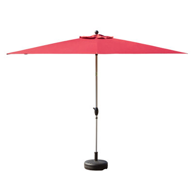 Rectangle Patio Umbrella With Crank Lift And Tilt Function, Brick Red (Base Not Included)