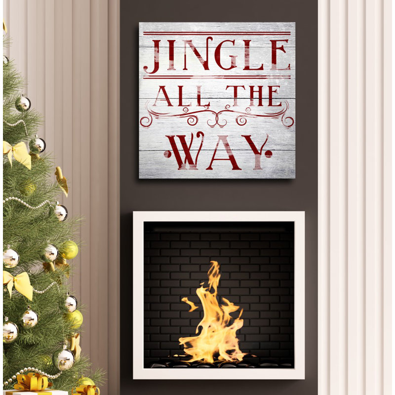 " Jingle All The Way ", 20" H x 20" W, Wrapped Canvas